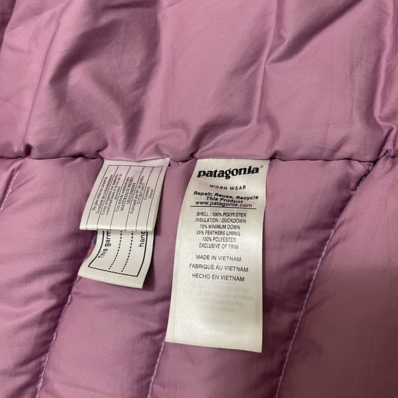 Patagonia Girls Down Sweater Puffy Vest Teal Purple Size Large (12) - Picture 15 of 15